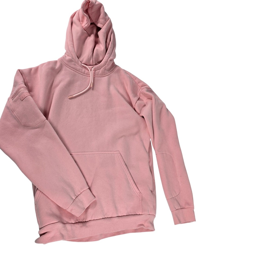 Comfrt Womens Pink Sleeve Zip Pocket Fleece Hoodie Sweatshirt Medium airplane